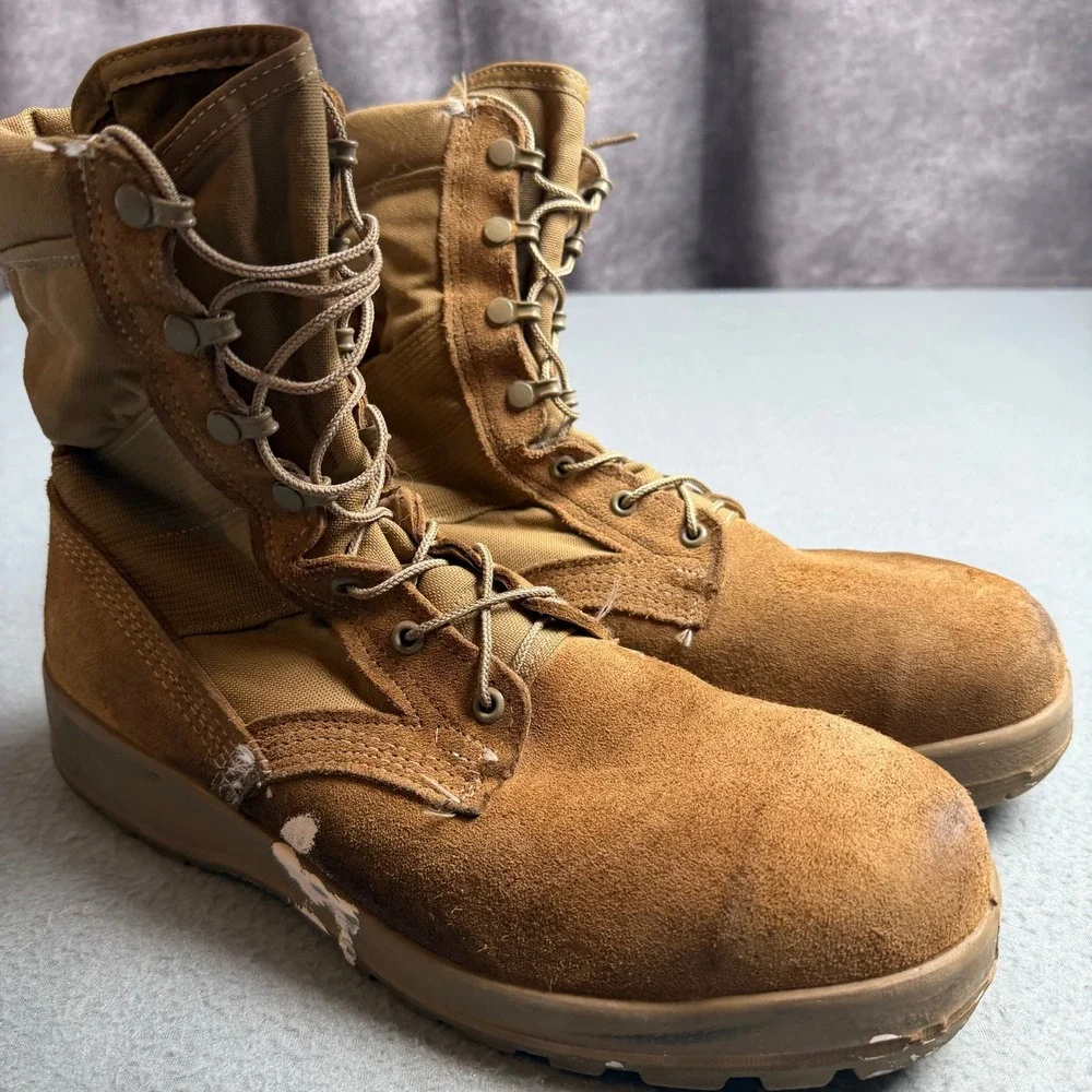 Belleville AFSTC Coyote Brown Steel Toe Military Flight Boots Mens 12R USA Made